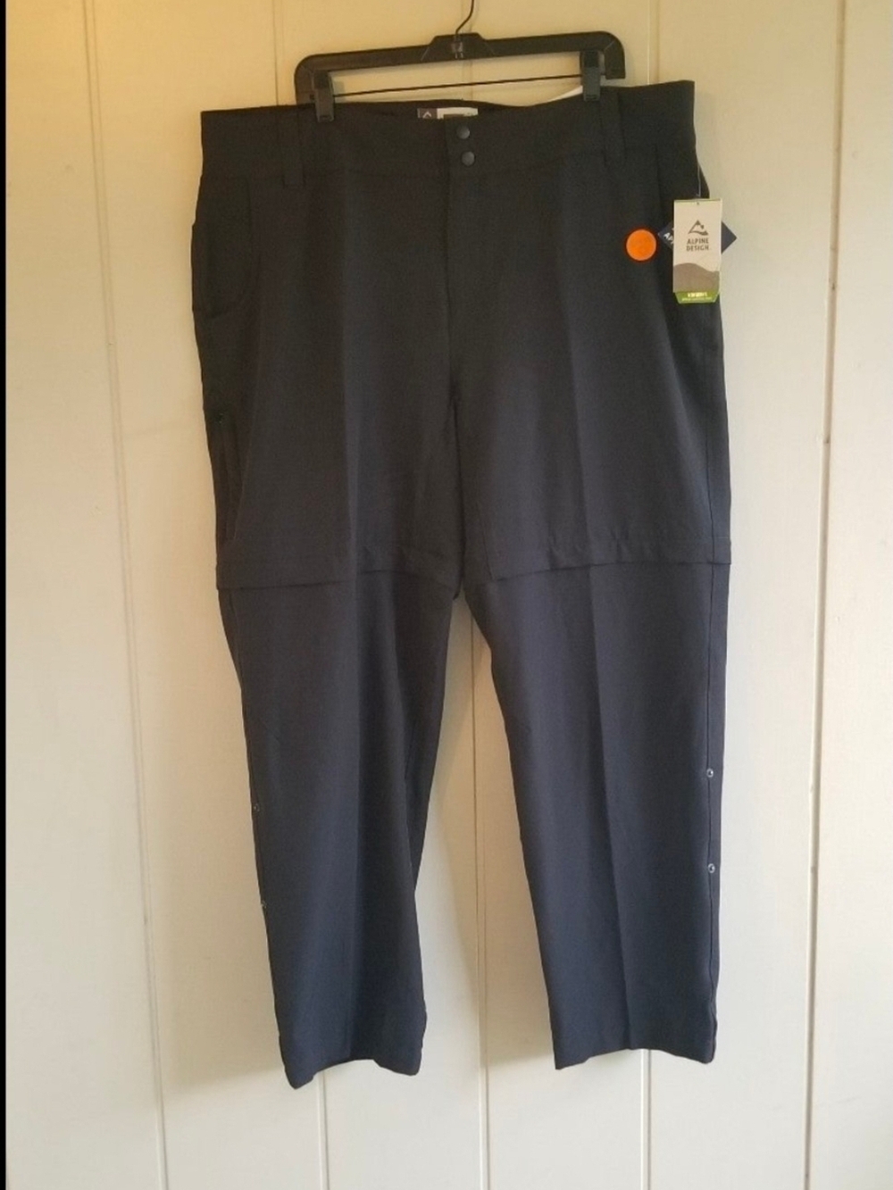 Alpine Design Tech Series Black Outdoor Hiking Convertable Pants Sz 20W NWT